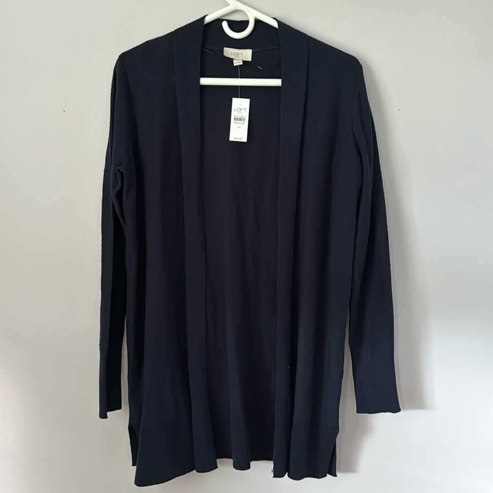 🆕 LOFT Outlet - Lightweight Open Cardigan - Navy Blue  - XS
